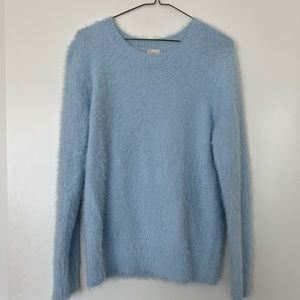 Fuzzy baby blue sweater, size L